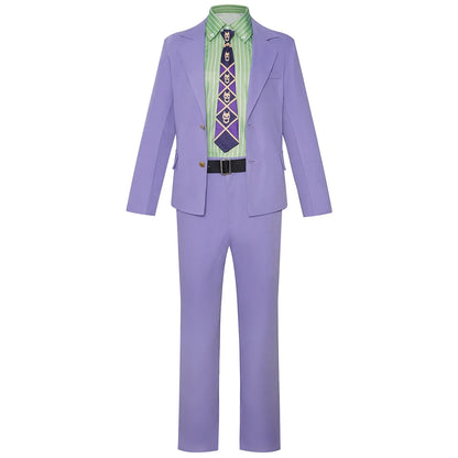 Anime Purple Blazer Cosplay Costume Set – Shirt, Pants, Tie & Belt Outfit for Men & Women Halloween Roleplay Suit