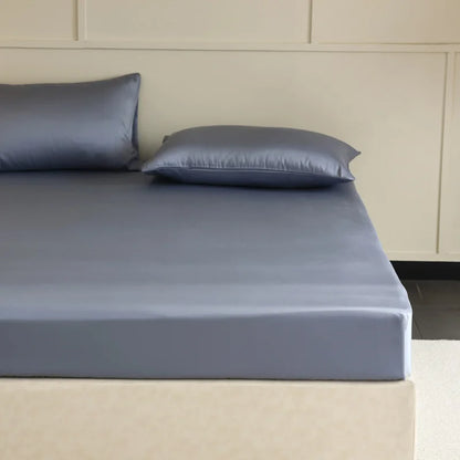 Luxury Mulberry Silk Fitted Sheet – Soft Elastic Mattress Cover for Single, Double, Queen & King Beds