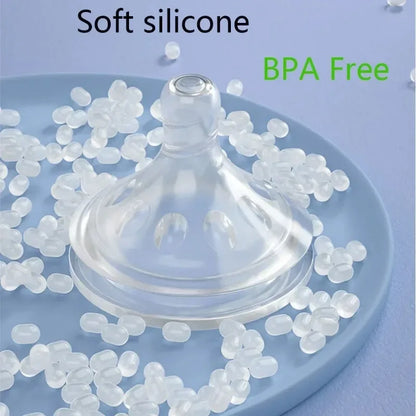 Biberón de silicona anticólicos para bebés, de lactancia materna, para recién nacidos y lactantes