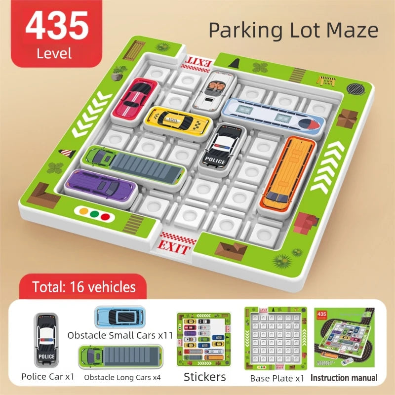 Juego de Laberinto de Estacionamiento para Niños – Juguete Educativo de Lógica con Vehículos Móviles, Tablero de Laberinto de Tráfico, Actividad de Entrenamiento de Concentración, Regalo de Aprendizaje Montessori para Niños