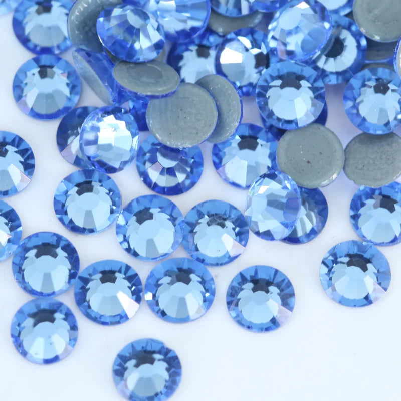 Set de diamantes de imitación de fijación en caliente de 1440 piezas – Piedras de cristal brillante de base plana para decoración de uñas, ropa y manualidades