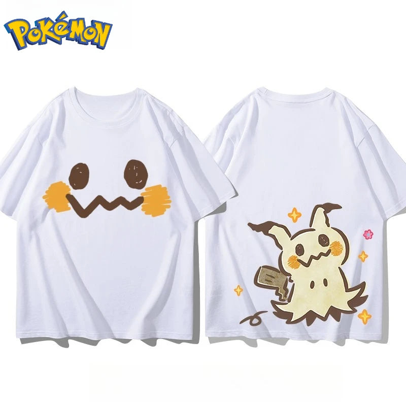 Pokémon Mimikyu Printed T-Shirt – Unisex Loose Casual Short Sleeve Summer Top
