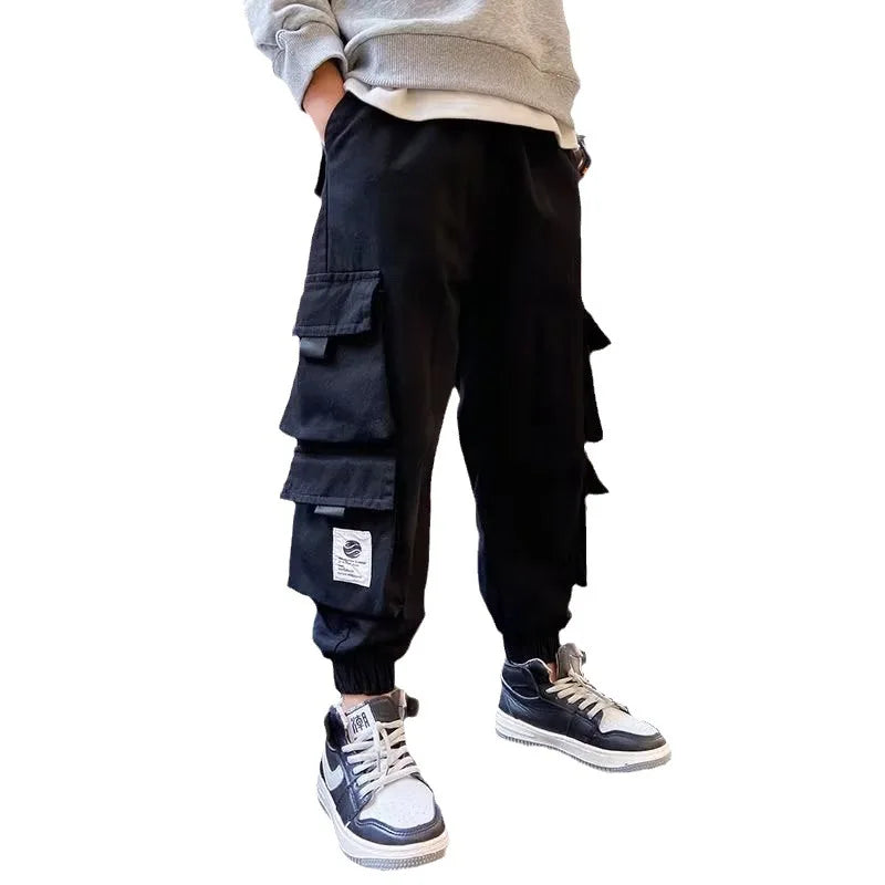 Boys Cargo Pants Casual Spring & Autumn Trousers for Kids Ages 4–14