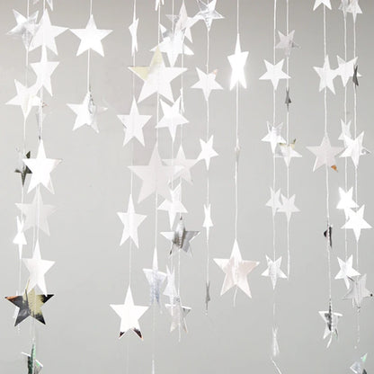 4M Moon & Star Glitter Paper Garland – Hanging Party Banner for Weddings, Eid, Baby Showers & Celebrations