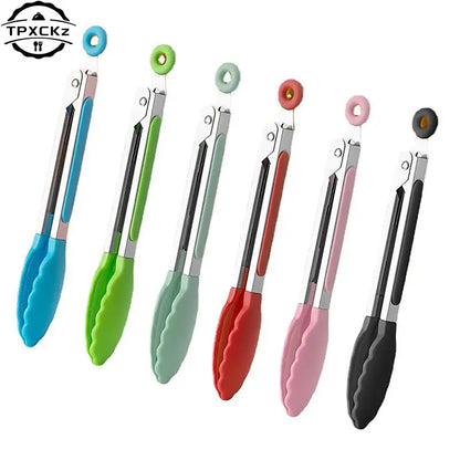 Silicone BBQ Grilling Tongs – Non-Stick Stainless Steel Kitchen Cooking, Salad & Serving Tongs