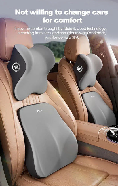 Ensemble coussin appui-tête et support lombaire en mousse à mémoire de forme pour voiture – Oreiller universel cou et dos pour un confort de conduite