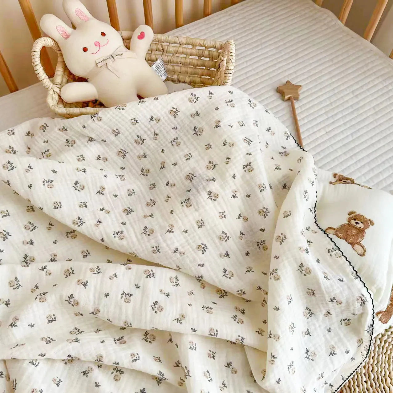 Summer Baby Muslin Blanket – Soft Newborn Swaddle Wrap Receiving Blanket for Infant Crib & Sleeping