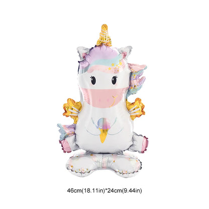 Large Standing Unicorn Foil Balloon – Kids' Unicorn Birthday Party Decoration, Cute Animal Balloon for Girls, Baby Shower & Party Favors