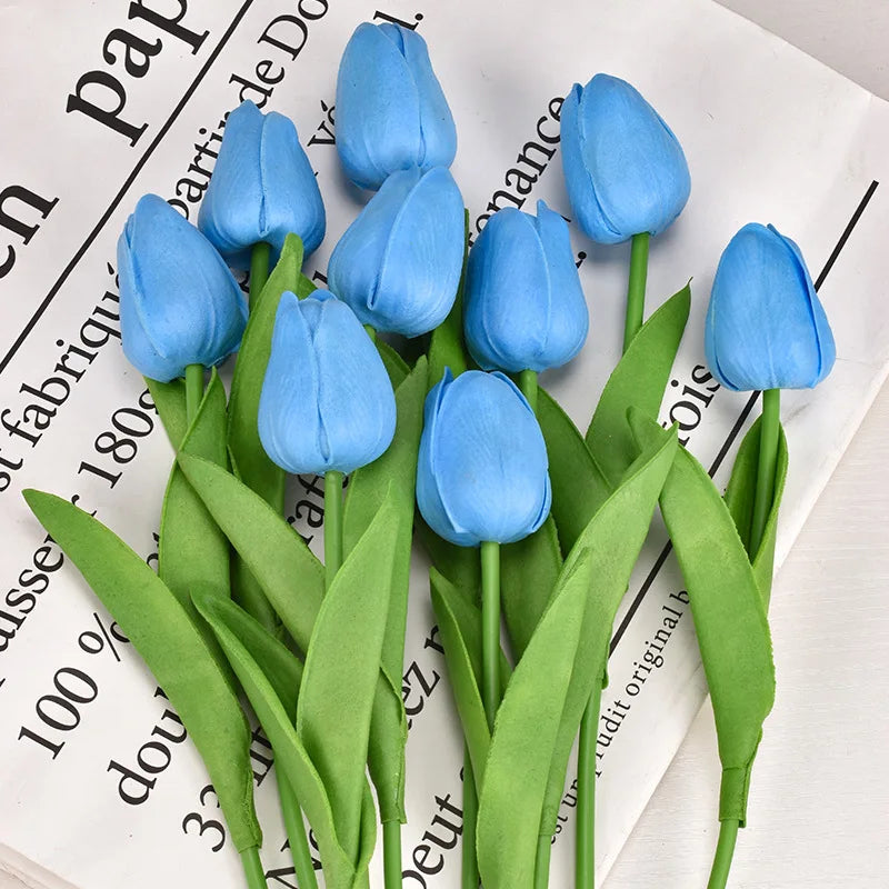 3/5/10/20pcs Real Touch Artificial Tulip Flowers – Realistic Faux Tulip Bouquet for Wedding Decor, Home Decoration, Floral Arrangements & DIY Projects