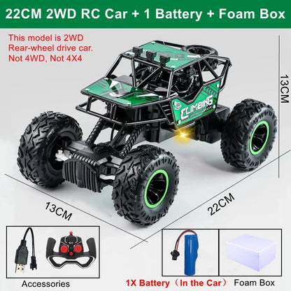 Oike Coche teledirigido 4x4 todoterreno 4WD RC Rock Crawler, coche RC de carreras y drifting todoterreno para niños y adultos