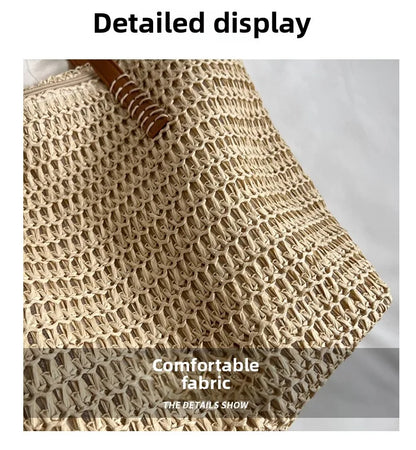 Bolso de Hombro de Paja Tejido a Mano para Mujer – Bolso Tote Bohemio de Verano para Playa, Bolso de Mano Tejido a la Moda 2025 para Viajes, Compras, Vacaciones y Uso Diario Casual