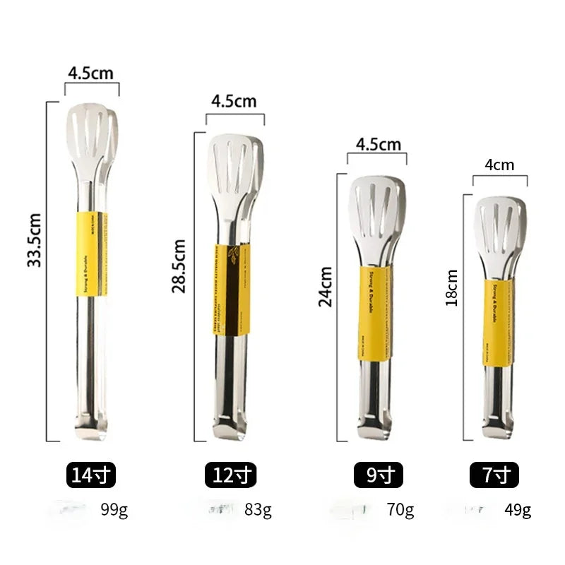 Pinzas de Cocina de Acero Inoxidable – Pinzas Resistentes al Calor para Servir, BBQ, Pan y Ensaladas