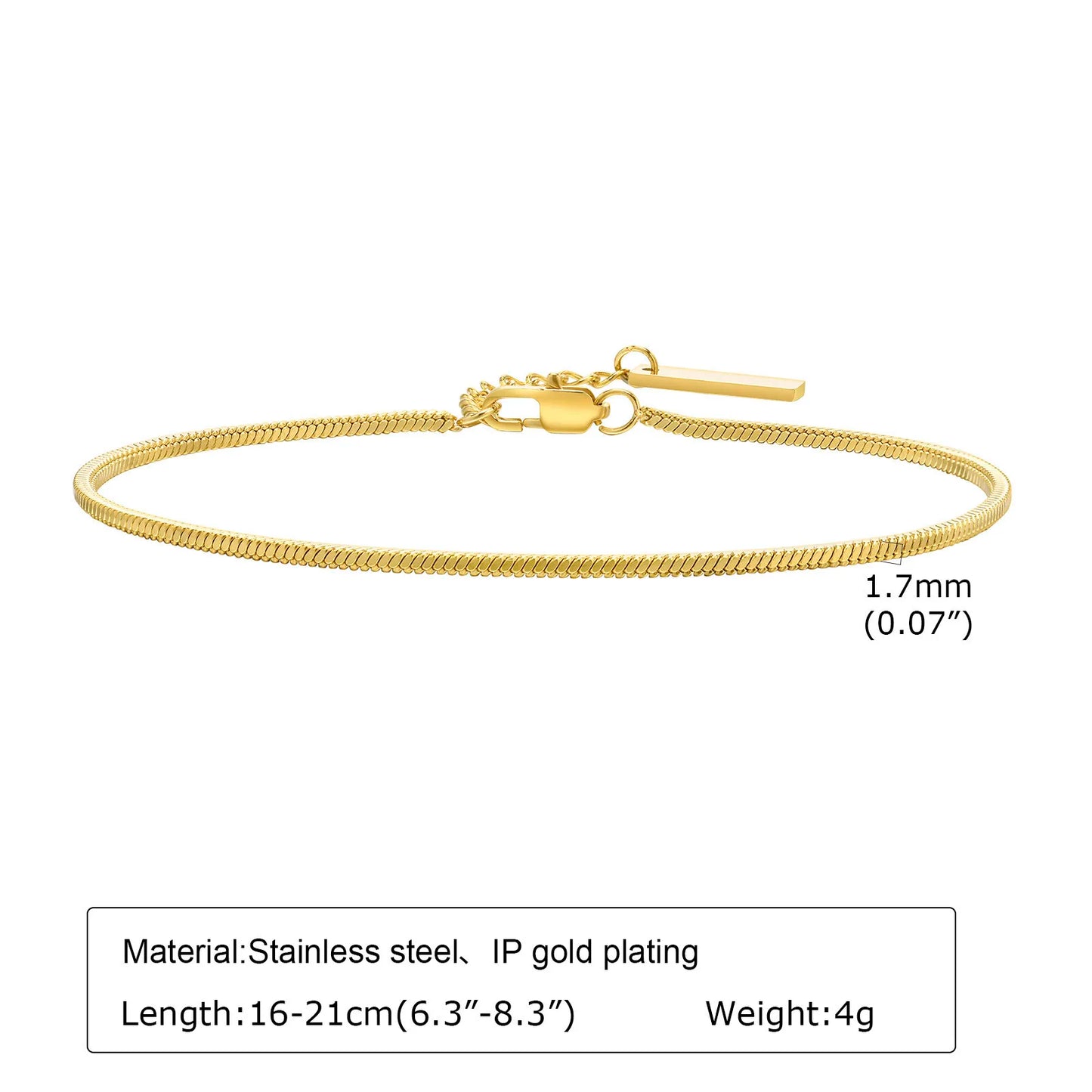 18K Gold Plated Stainless Steel Paperclip Chain Bracelet – Adjustable Twist Link Chunky Stackable Bracelet for Women