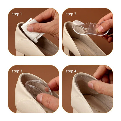 2PCS Invisible Silicone Gel Heel Pads – Adhesive Back Heel Protector Patches for Shoes, Cushioned Foot Care & Comfort Inserts