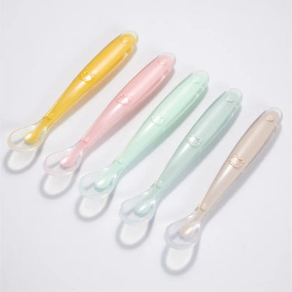 Soft Silicone Baby Feeding Spoon – Gentle Training Spoon for Infants, Toddlers & Baby-Led Weaning
