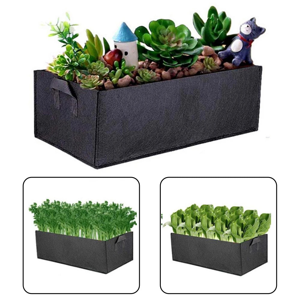 Sac de culture carré en feutre – Conteneur de croissance en tissu non tissé pour légumes, fleurs, herbes et plantation de jardin, sac jardinière surélevée réutilisable
