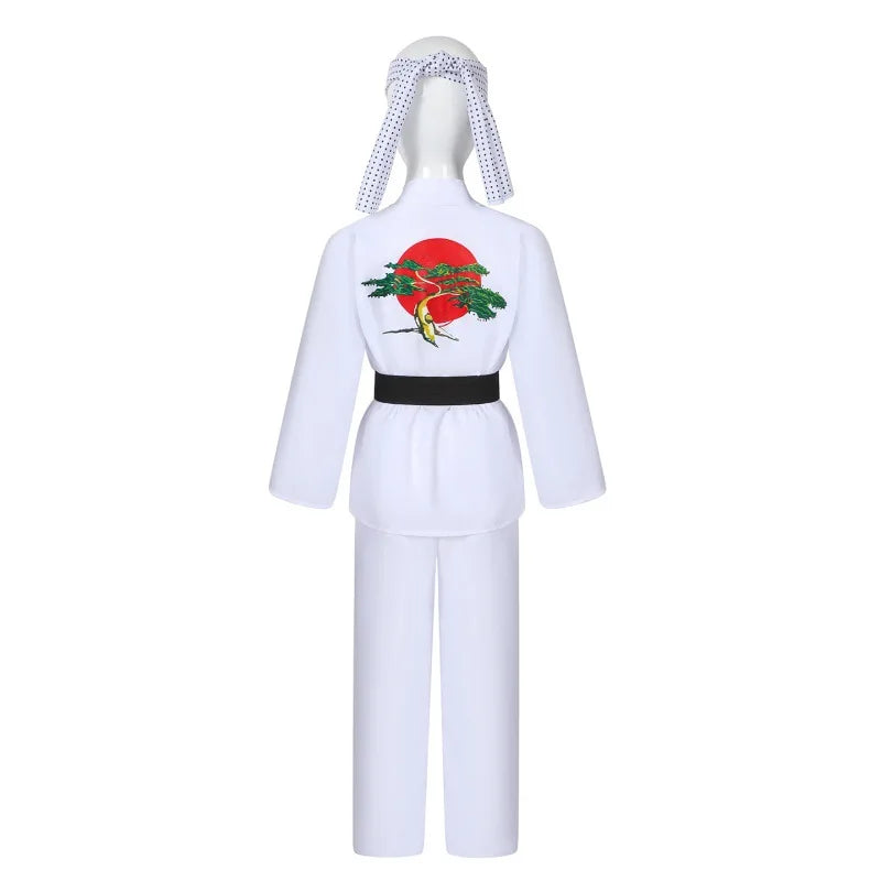 The Karate Kid Cobra Kai Cosplay Costume – Martial Arts Kimono Uniform with Headband, Taekwondo Training & Halloween Party Outfit