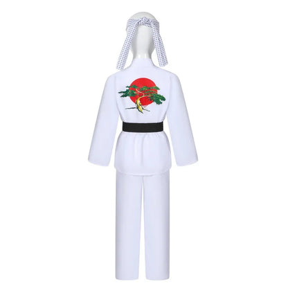 The Karate Kid Cobra Kai Cosplay Costume – Martial Arts Kimono Uniform with Headband, Taekwondo Training & Halloween Party Outfit