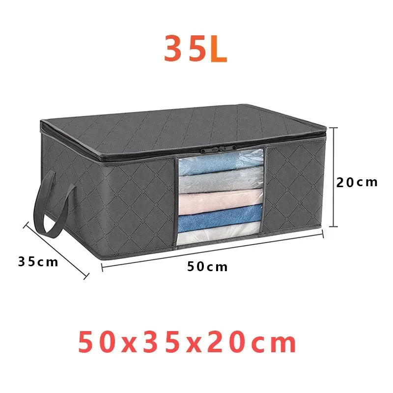 Bolsa de almacenamiento plegable de gran capacidad – Contenedor organizador de ropa y mantas para armarios, guardarropas y organización del hogar