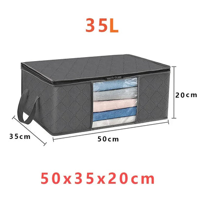 Bolsa de almacenamiento plegable de gran capacidad – Contenedor organizador de ropa y mantas para armarios, guardarropas y organización del hogar