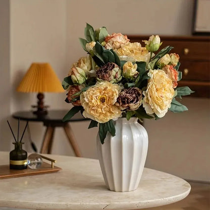 Bouquet de pivoines artificielles – Composition florale artificielle pour la décoration de la maison, du salon et de la table
