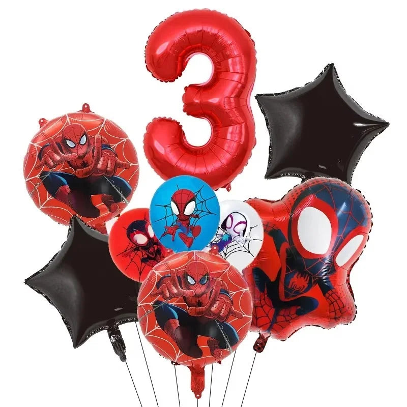 Spider Hero Birthday Party Supplies Set – Kids' Party Tableware Kit with Plates, Cups, Tablecloth, Backdrop, Balloons & Decorations