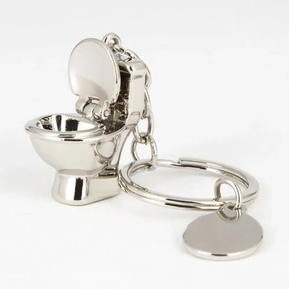 3D Mini Toilet Pendant Keychain – Cute Simulation Toilet Keyring Bag Charm for Women & Men, Car Trinket, Novelty Gift Accessory