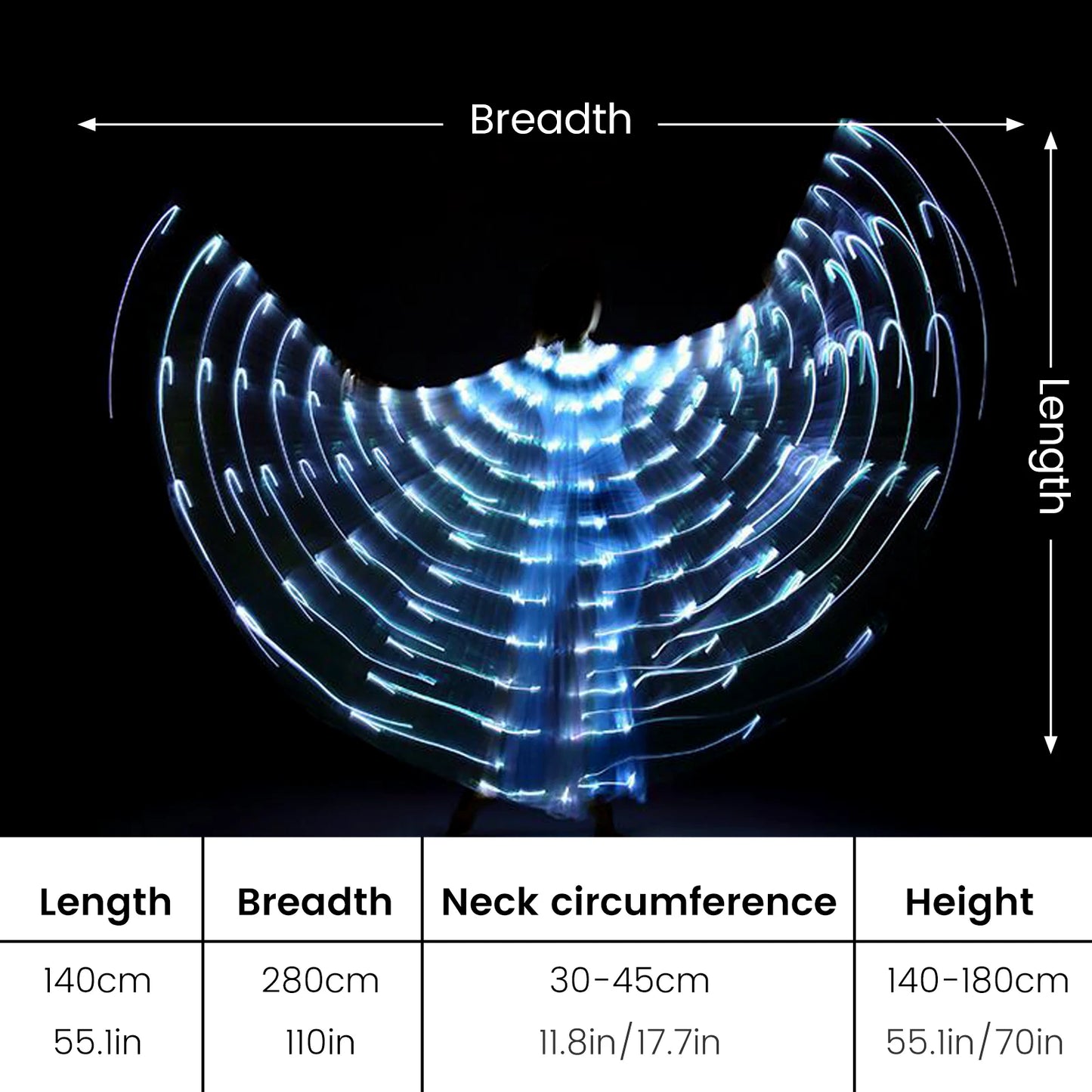 LED Light-Up Butterfly Fairy Wings – Luminous Costume Wings for Dance, Parties, Cosplay & Stage Performances