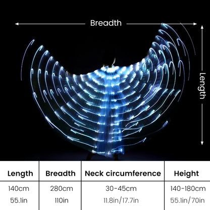 LED Light-Up Butterfly Fairy Wings – Luminous Costume Wings for Dance, Parties, Cosplay & Stage Performances