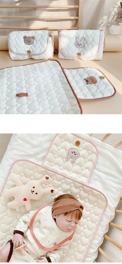 Matelas à Langer Pliable Imperméable – Tapis à Langer de Voyage Portable pour Nouveau-nés avec Design Respirant et Anti-fuites