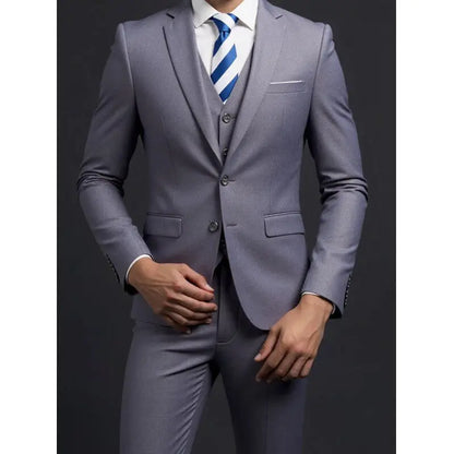 Conjunto de traje de 3 piezas para hombre – Blazer, chaleco y pantalón estilo británico, elegante traje formal de negocios o boda para hombre