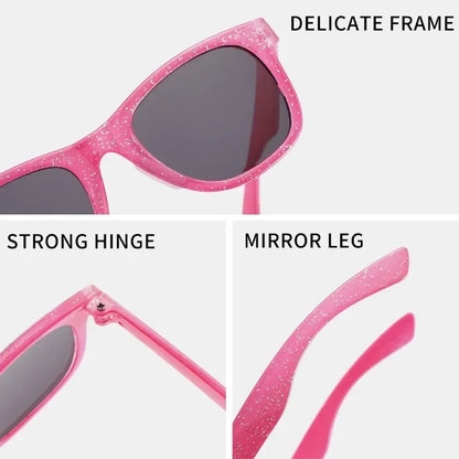 Kids' Colorful Shiny Sunglasses – Trendy & Cute Fashion Eyewear for Girls, Bright New Year Shades for Children's Outdoor Wear