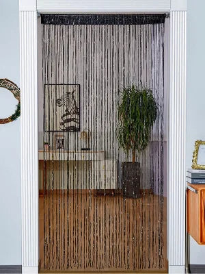 Cortina decorativa de hilos – Separador de ambientes con borlas para puertas, ventanas y decoración del hogar