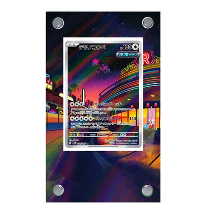 Estuche de exhibición de cartas acrílico Pokémon – Reshiram, Mewtwo, Zekrom, Charizard y soporte protector de cartas de personajes