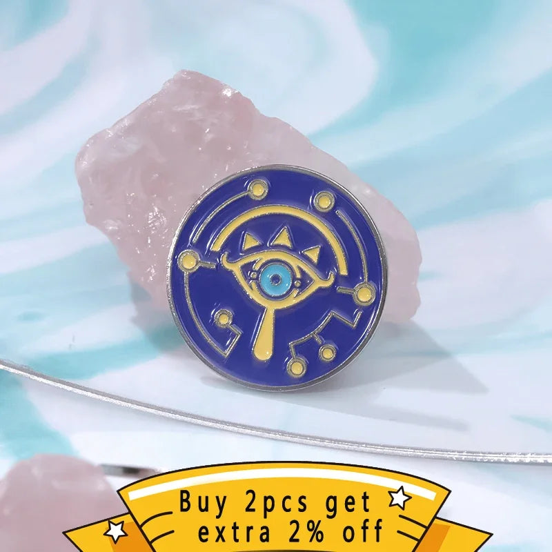 Adventure Game Enamel Pins – Shield, Master Sword & Mask Brooch Set Cosplay Lapel Badge Jewelry Gift
