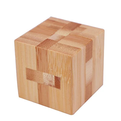 Wooden Burr Puzzle Lock – 3D Brain Teaser IQ Game, Luban Kongming Lock Interlocking Puzzle Toy, Mind Logic Challenge & Montessori Educational Toy