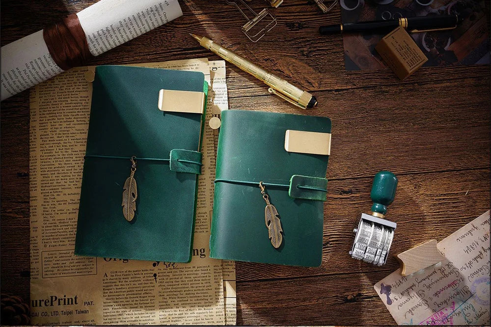Genuine Leather Refillable Travel Journal – Handmade Retro Diary, Sketchbook & Notebook