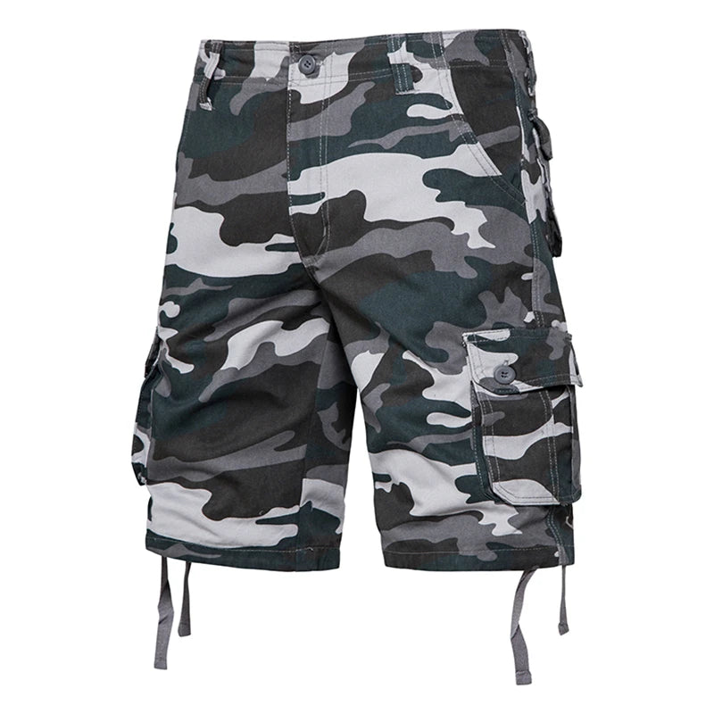 Men's Summer Camouflage Cargo Shorts – Lightweight Cotton Loose-Fit Utility Shorts, Casual Workwear & Beach Pants for Everyday Outdoor Wear