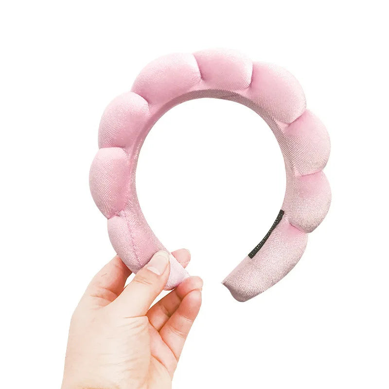 Diadema Retro Acolchada de Terciopelo – Diadema de Esponja Acolchada para Mujeres y Niñas | Accesorio de Moda para Maquillaje y Peinado