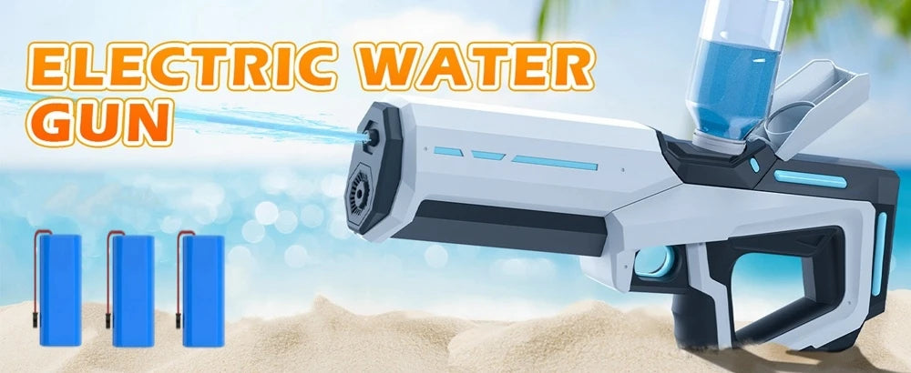 Pistolet à Eau Électrique pour Adultes – Puissant Lanceur d'Eau Automatique avec Grand Réservoir d'Eau pour Piscine d'Été, Plage et Jeux Aquatiques Extérieurs