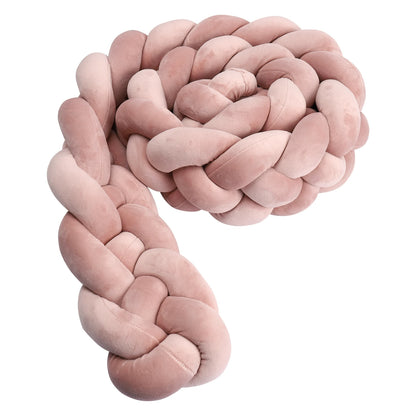 Protector de cuna trenzado hecho a mano – Cojín de cuna anudado suave para cunas, decoración de guardería y protección de bordes (1M–3.6M)
