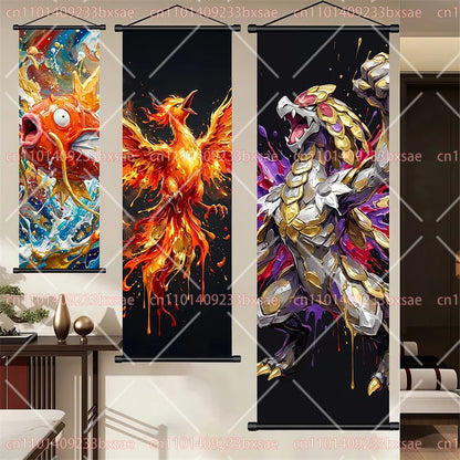 Póster HD de desplazamiento de pared de anime de Pokémon – Dragonite, Gengar, Pikachu, Charizard y legendarios