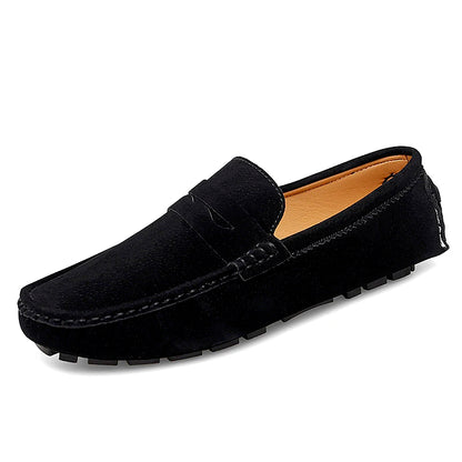 Mocassins en daim pour hommes – Chaussures de conduite décontractées classiques, Chaussures plates confortables à enfiler et Mocassins