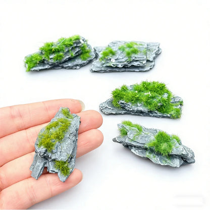 5PCS Irregular Miniature Rocks – 4-6cm Realistic Simulation Stones for Micro Landscape, Model Forest, DIY Crafts & Outdoor Decoration