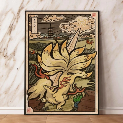 Décoration Murale sur Toile Pokémon Gyarados – Affiche Anime Classique Peinture pour la Décoration Moderne de la Maison et du Salon