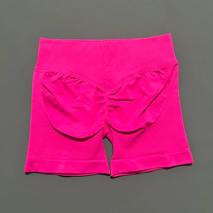 Pantalones cortos de gimnasio sin costuras con efecto Scrunch Butt para mujer – Pantalones cortos de yoga de cintura alta para correr, entrenar, fitness y ropa deportiva