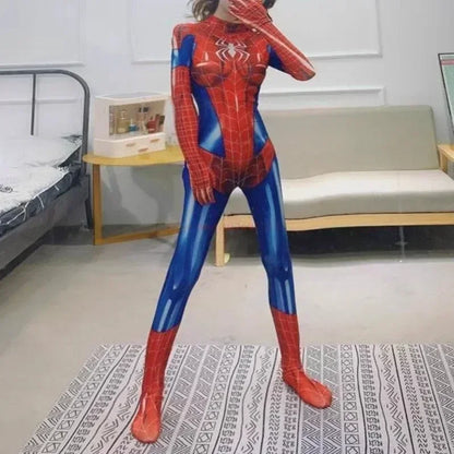 Spider Superhero Women Cosplay Costume – Black Cat 3D Print Bodysuit Jumpsuit