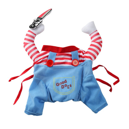 Funny Halloween Dog & Cat Costume – Cozy Puppy Pullover Outfit for Small, Medium & Large Dogs, Chihuahua Pet Cosplay Dress-Up Clothes