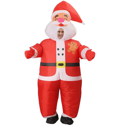 Funny Inflatable Christmas Costumes for Adults and Kids, Santa Claus Reindeer Snowman Christmas Tree Penguin Outfit for Halloween, Xmas, Carnival and Holiday Parties
