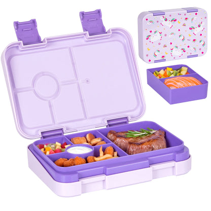 Fiambrera Bento para niños – Recipiente de comida portátil a prueba de fugas para la escuela, viajes y picnics, fiambrera para estudiantes apta para microondas para frutas, aperitivos y comidas